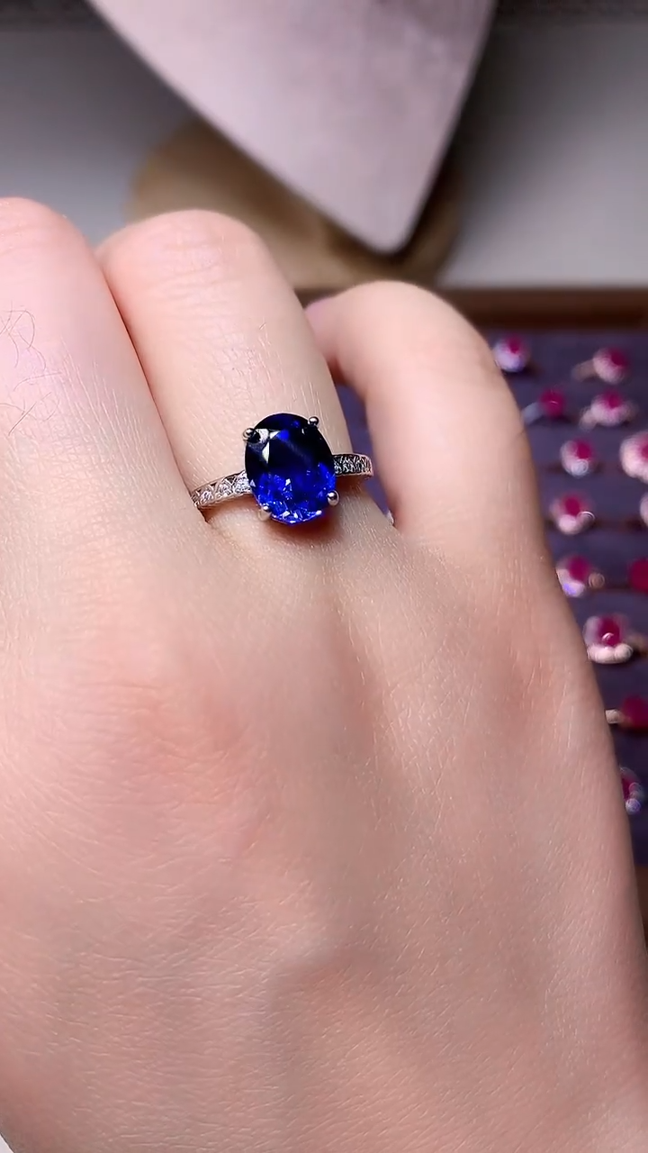 【闪购商品】蓝宝石戒指银S925镶嵌000