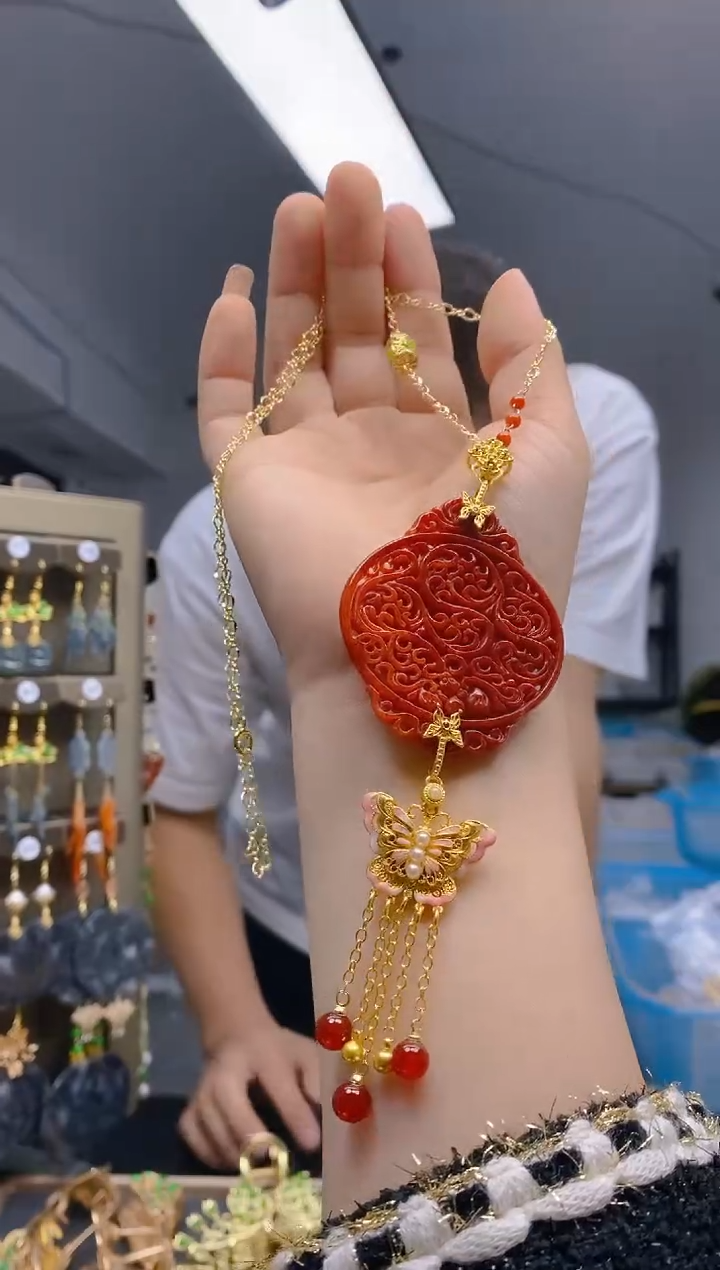 【闪购商品】翡翠耳饰合金408翡翠锁骨链