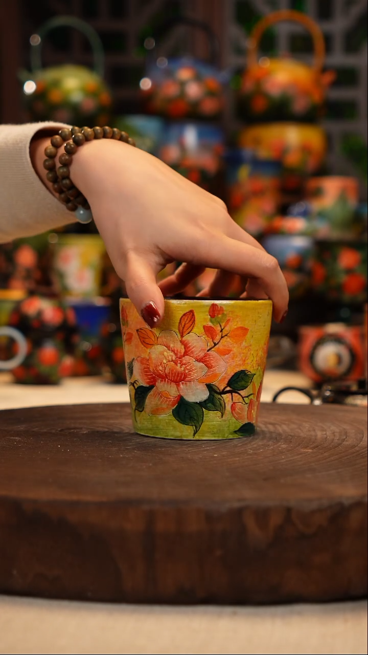 紫砂 油画釉下彩手绘