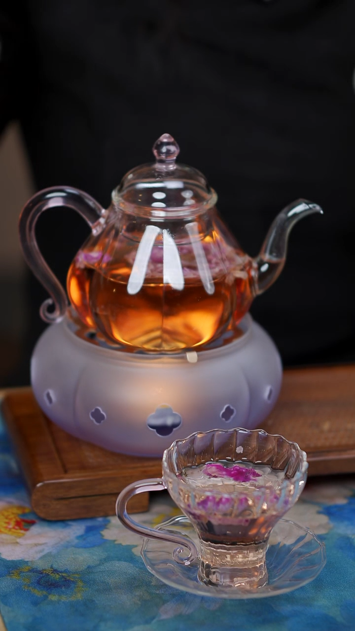 花瓣壶+温茶炉+杯子      