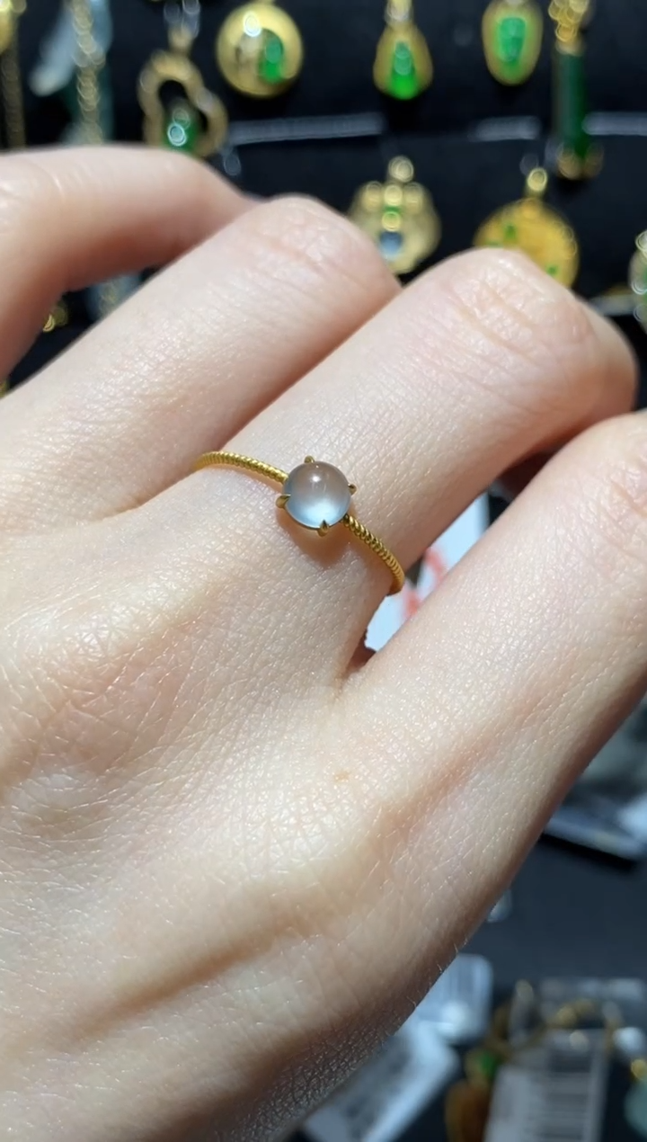 【闪购商品】翡翠戒指18K金镶嵌戒指