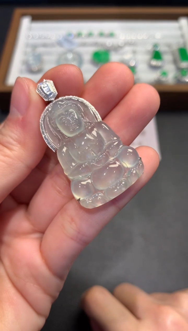 【闪购商品】翡翠吊坠(不含链)18K金镶嵌A-9800