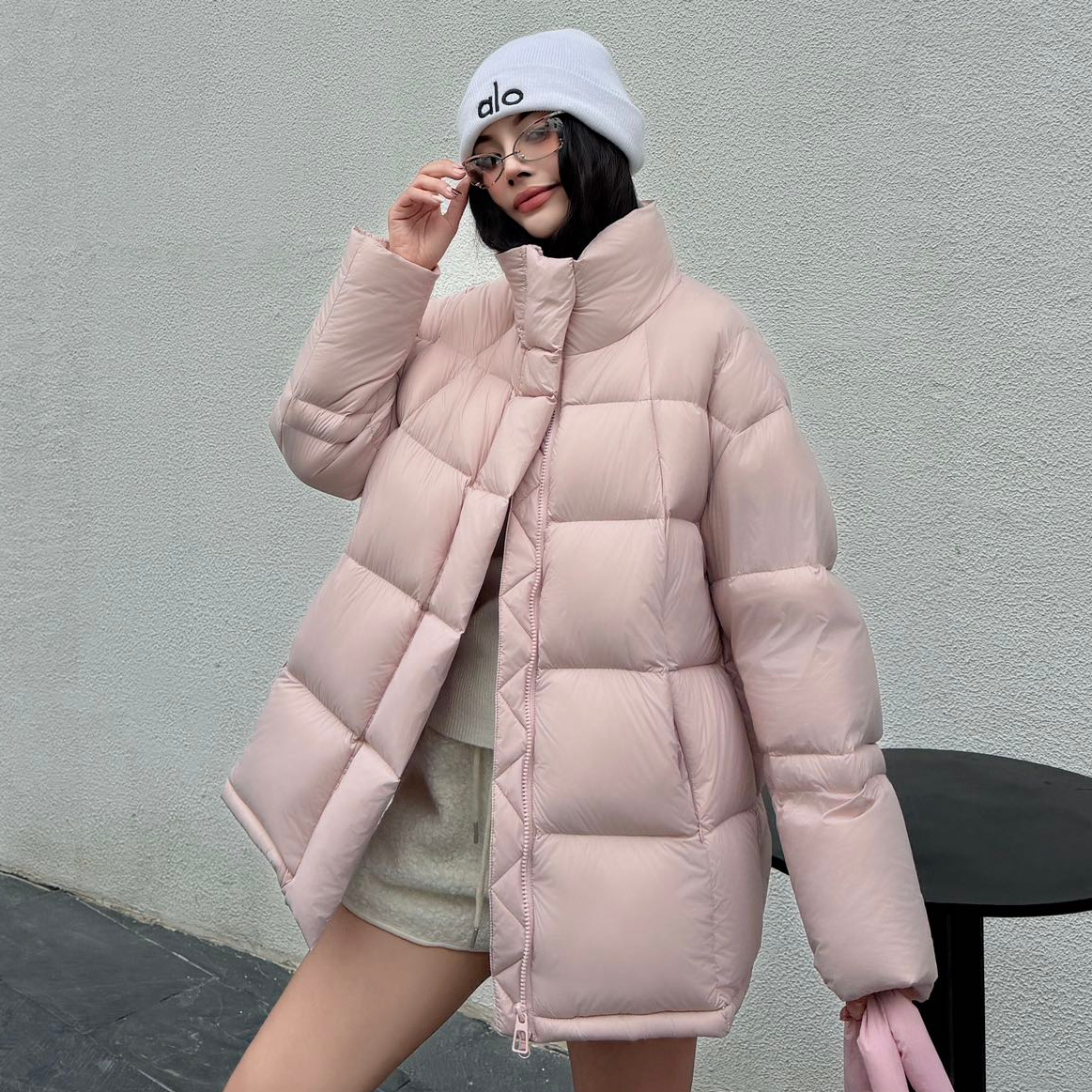 新款立领新国标90白鸭绒韩版立领泡芙羽绒服女中一手长秋冬外套58