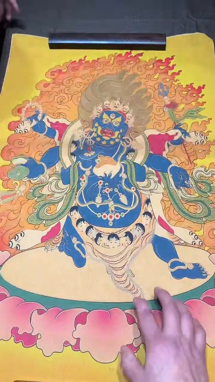 卷轴画【主播精品】高端卷轴画——唐卡041护法金刚