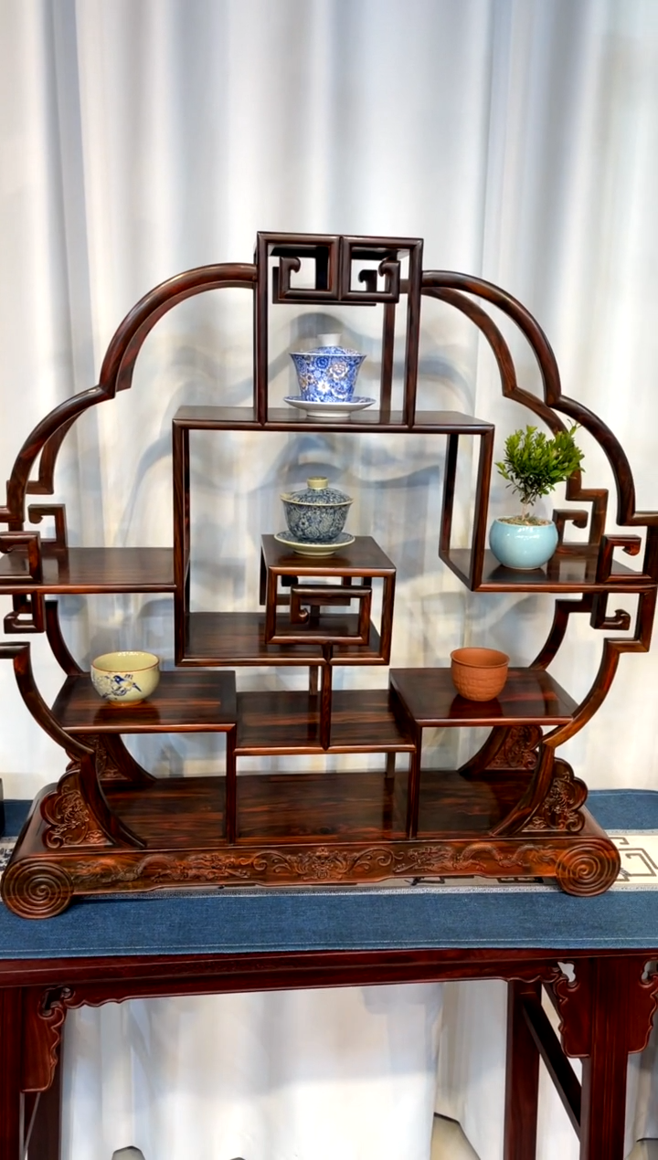 【闪购商品】红酸枝木类置物架博古架