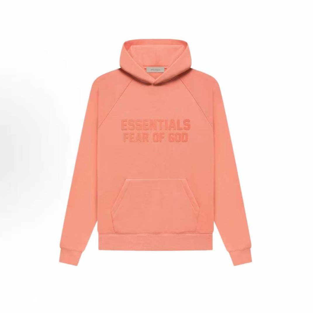 ESSENTIALS 西瓜红色 连帽卫衣 超重磅