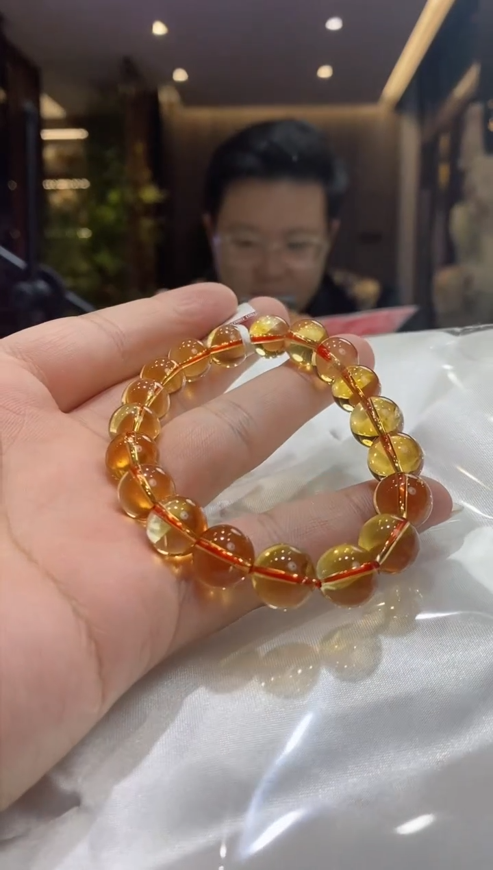 【闪购商品】水晶手链未镶嵌黄水晶手串微杂