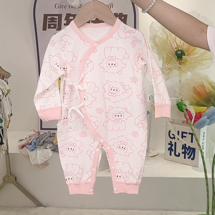 婴儿连体衣秋冬蝴蝶衣新生儿衣服小象系列纯棉无骨a类长袖哈衣F