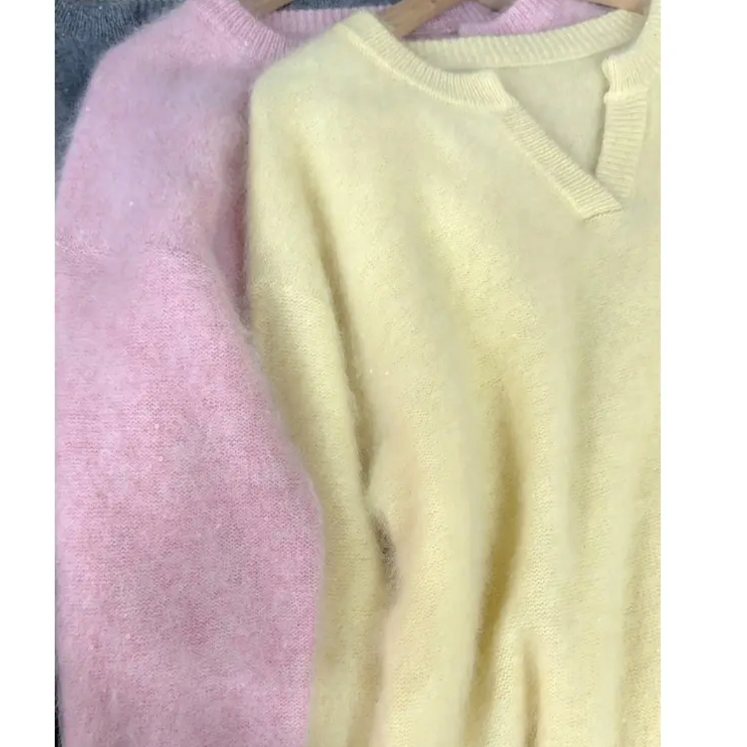 莹莹家/美杜莎/100羊毛v领秋冬女装针织衫