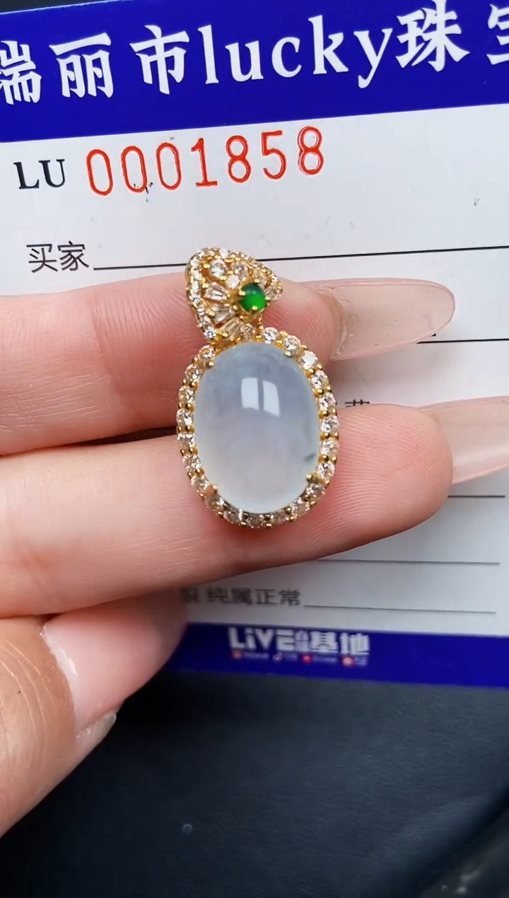 【闪购商品】翡翠颈饰银S925镶嵌1858