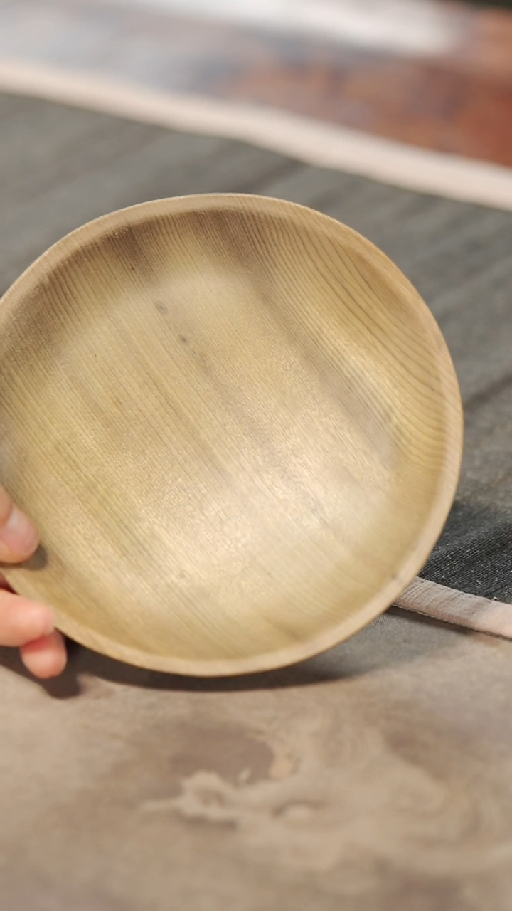 【闪购商品】金丝楠木雕076原木款点心盘