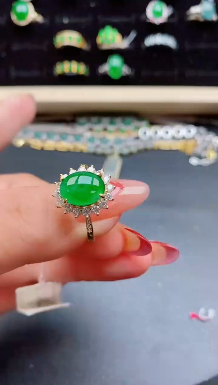 【闪购商品】翡翠戒指银S925镶嵌321321