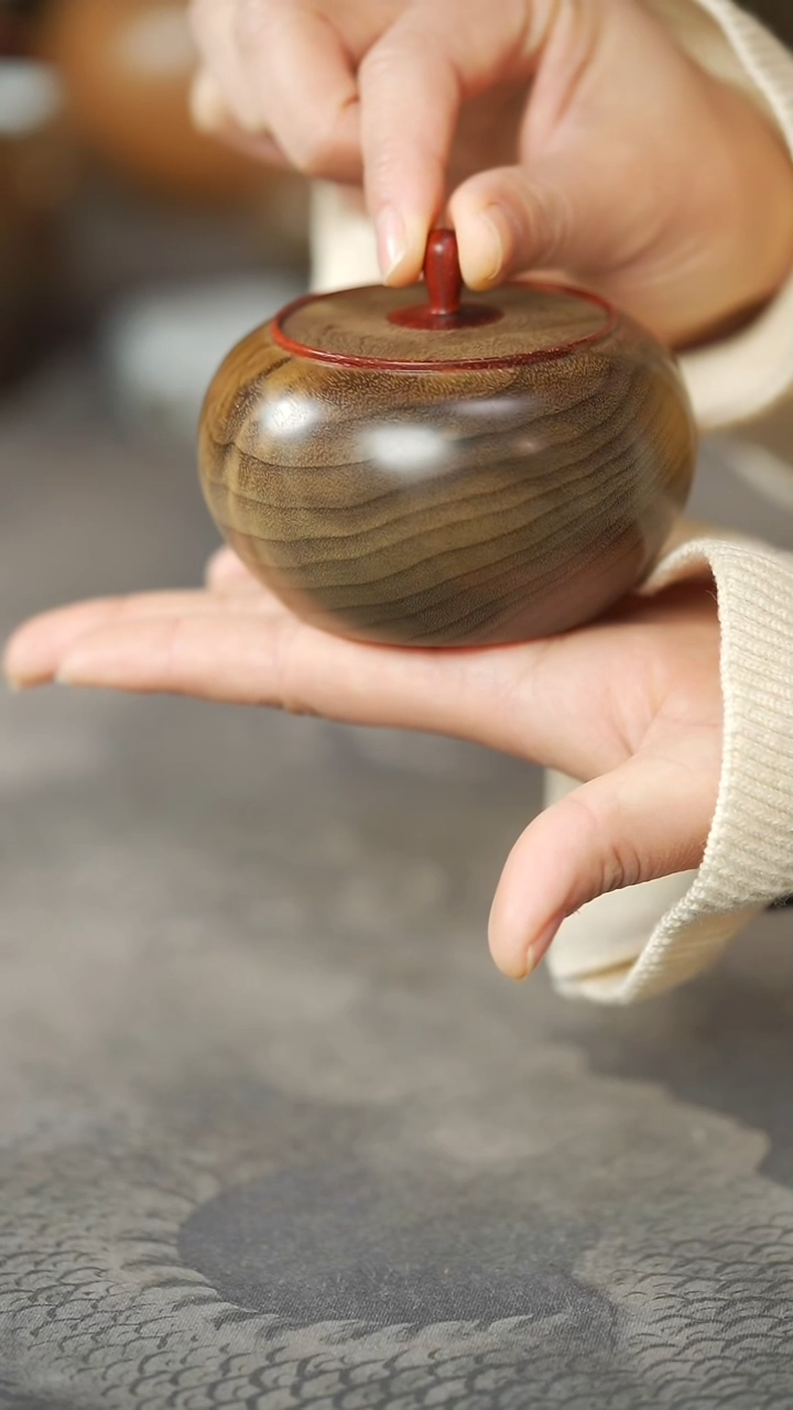 金丝楠满花精工茶仓醒茶罐961