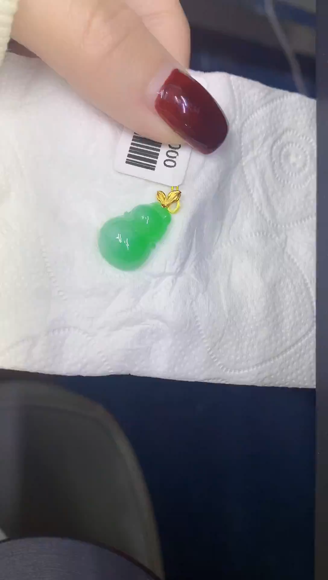 颈饰18K金镶嵌翡翠缅甸天然翡翠A货