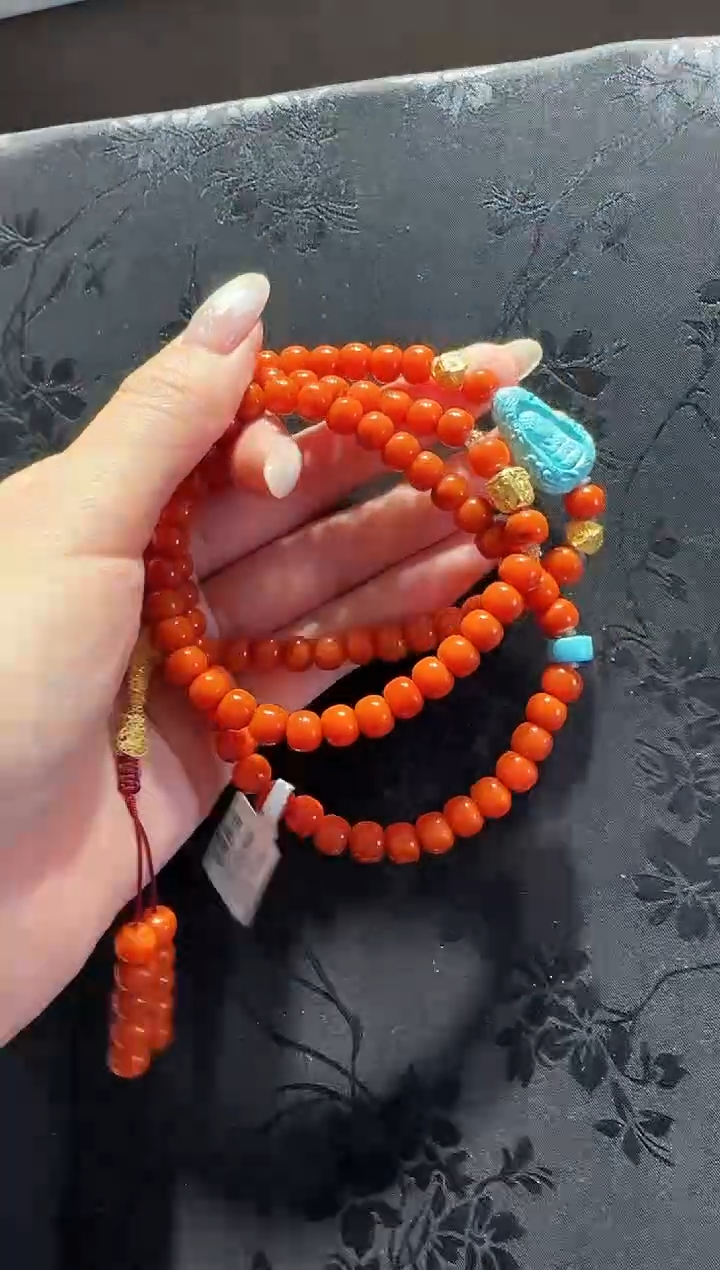 【闪购商品】南红玛瑙项链未镶嵌南红108颗项链设计款