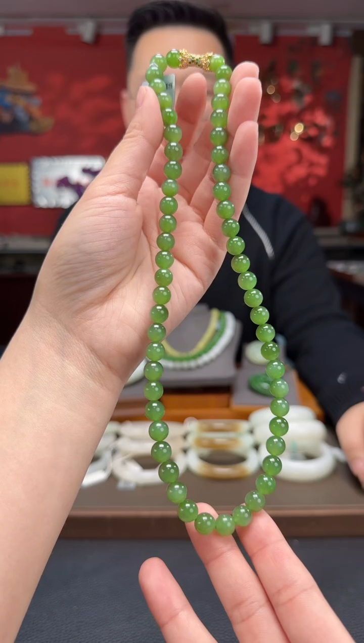 【闪购商品】和田玉颈饰未镶嵌碧玉妈妈链卡8