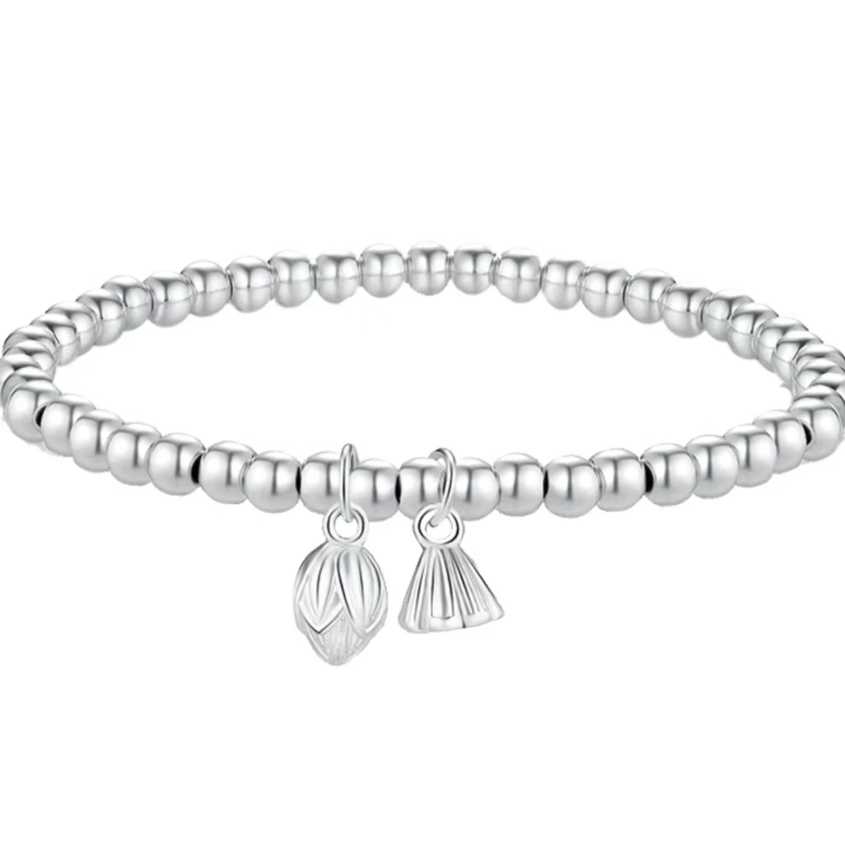 足银手链 足银990亮面两世欢手链