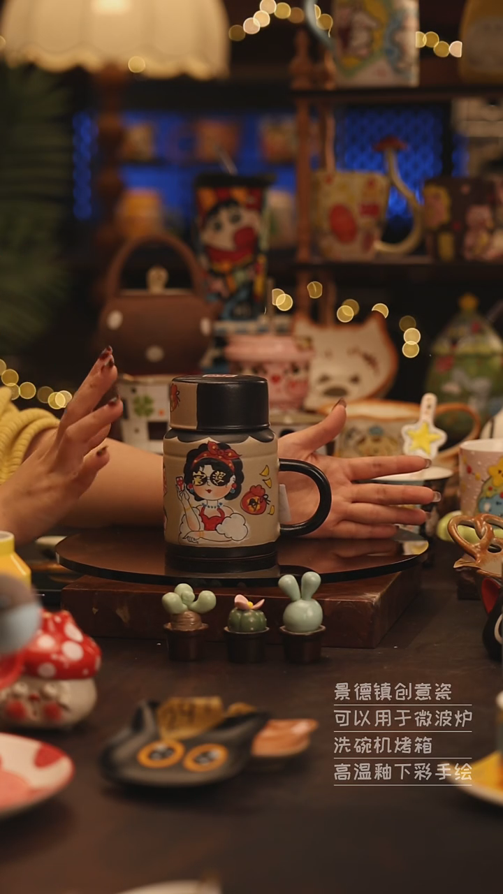 陶瓷景德镇可爱陶瓷釉下彩绘设计师款