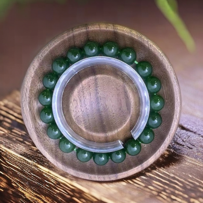 【仟禧珠宝】天然玉石 144 老油菜绿 10mm