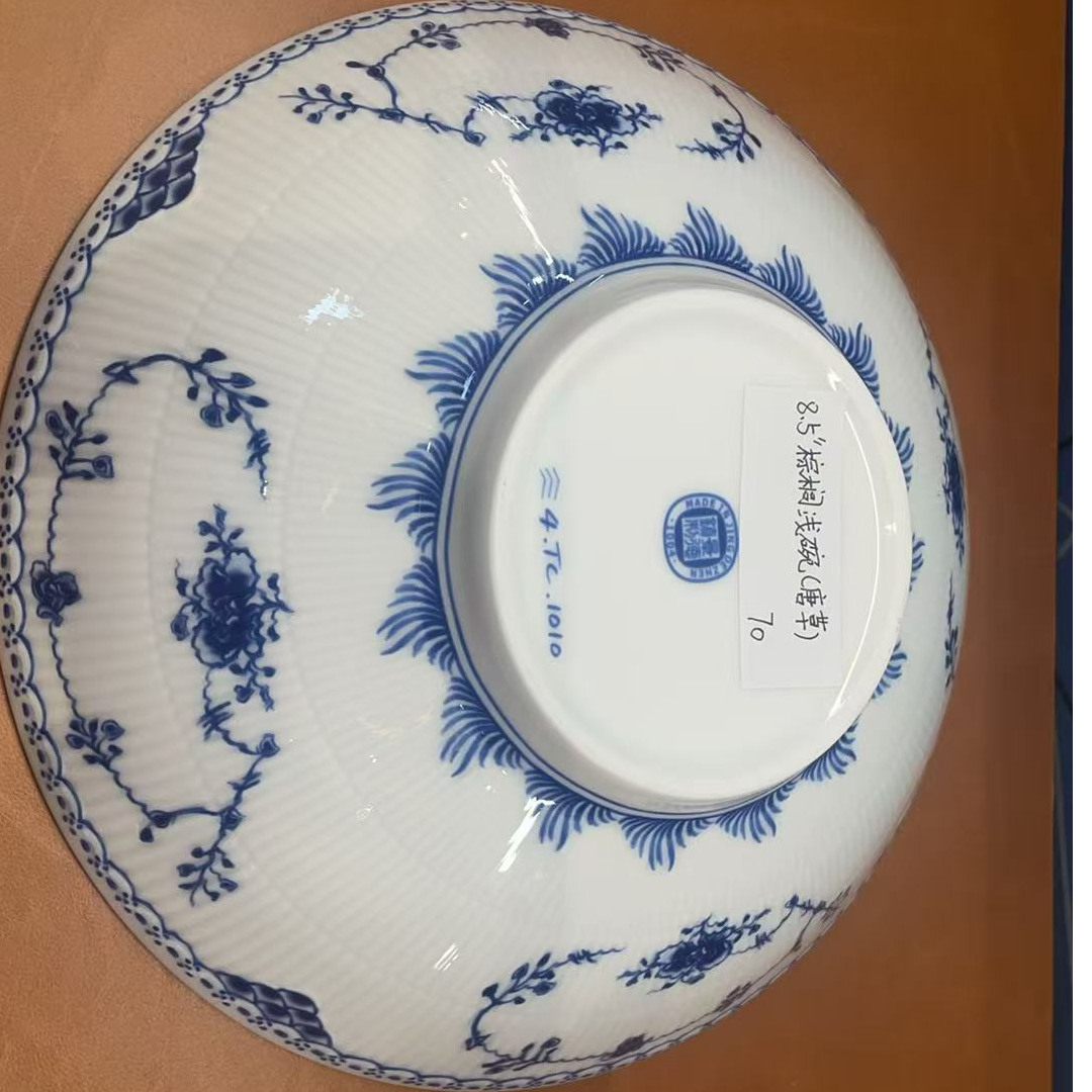 景德镇五花马8.5寸棕榈浅碗（唐草）