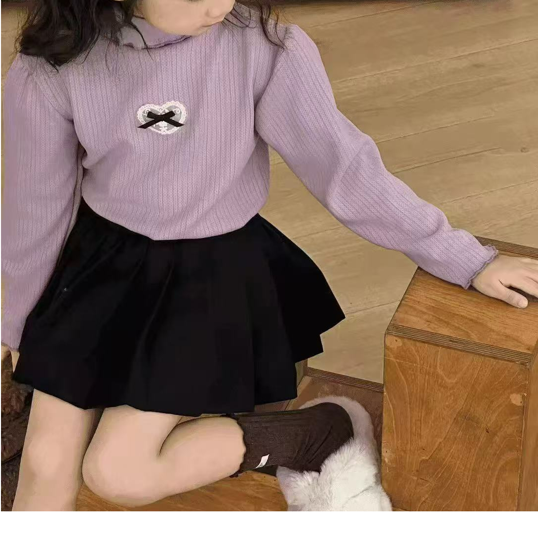 儿童女宝宝冬季新款百搭高领打底T恤H1579