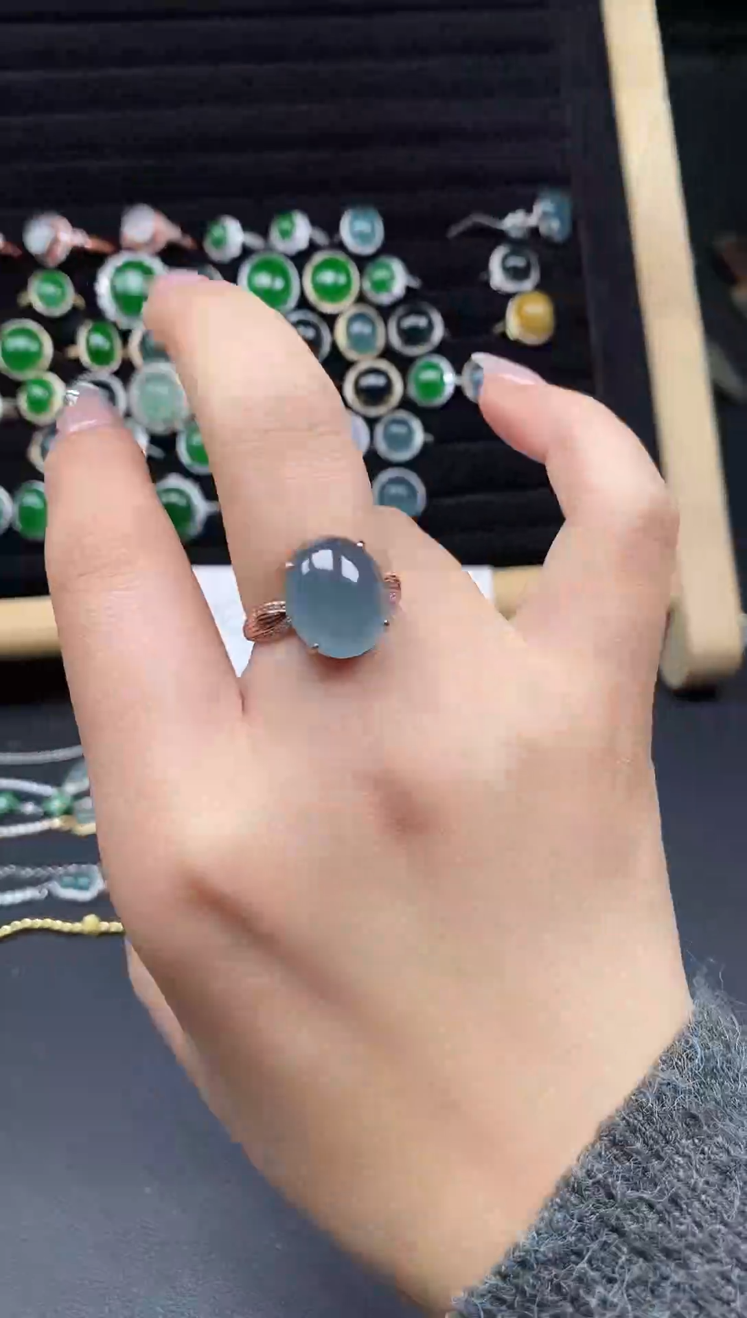 银S925镶嵌戒指翡翠111