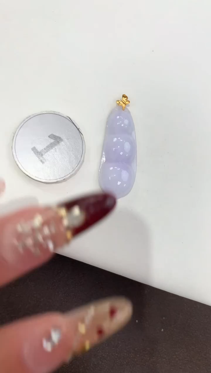 颈饰18K金镶嵌翡翠天然缅甸a货翡翠