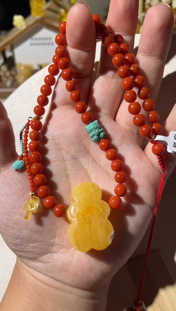 【闪购商品】蜜蜡项链未镶嵌蜜蜡姜饼人项链