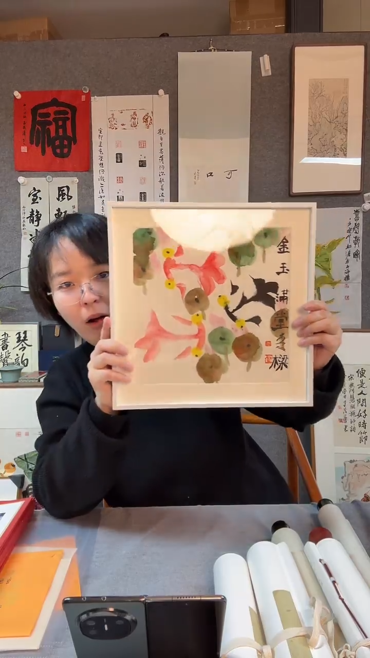 【闪购商品】国画石老师24*24cm摆台371