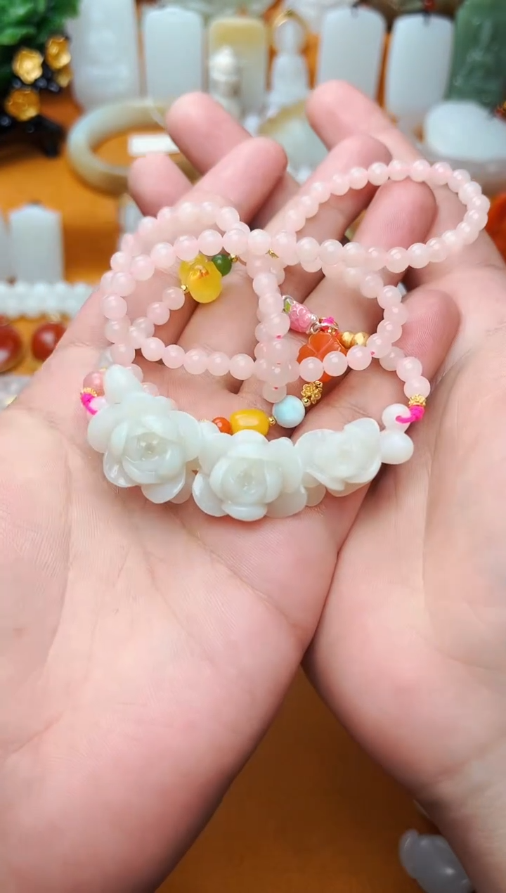 【闪购商品】和田玉颈饰未镶嵌玫瑰花