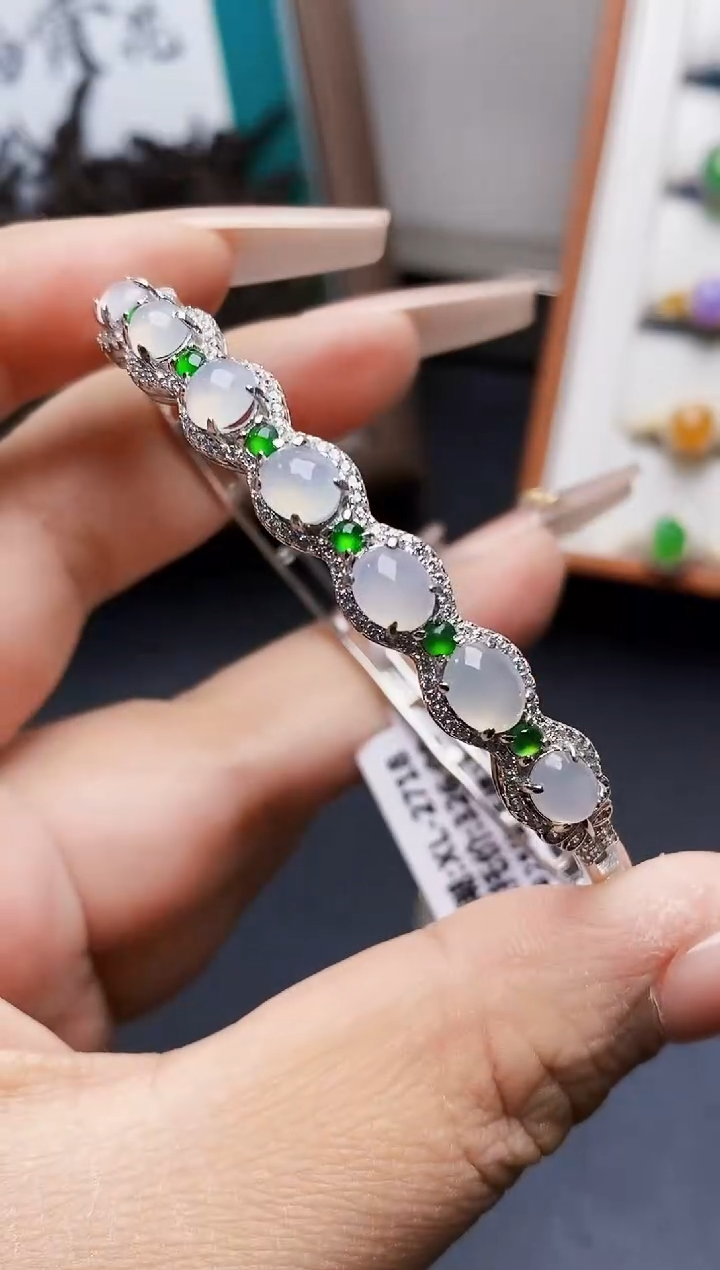 银S925镶嵌戒指翡翠0405