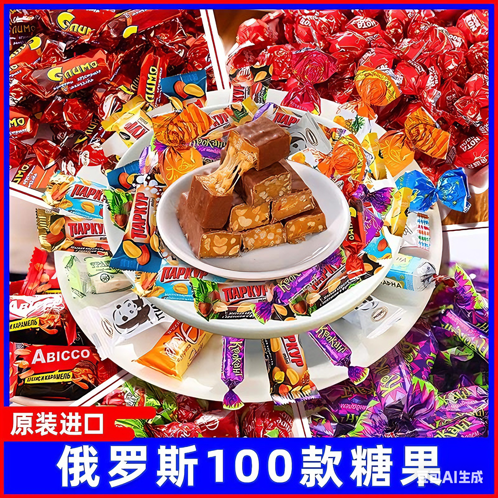 俄罗斯进口KDV多种口味糖果巧克力婚庆喜糖批发零食品