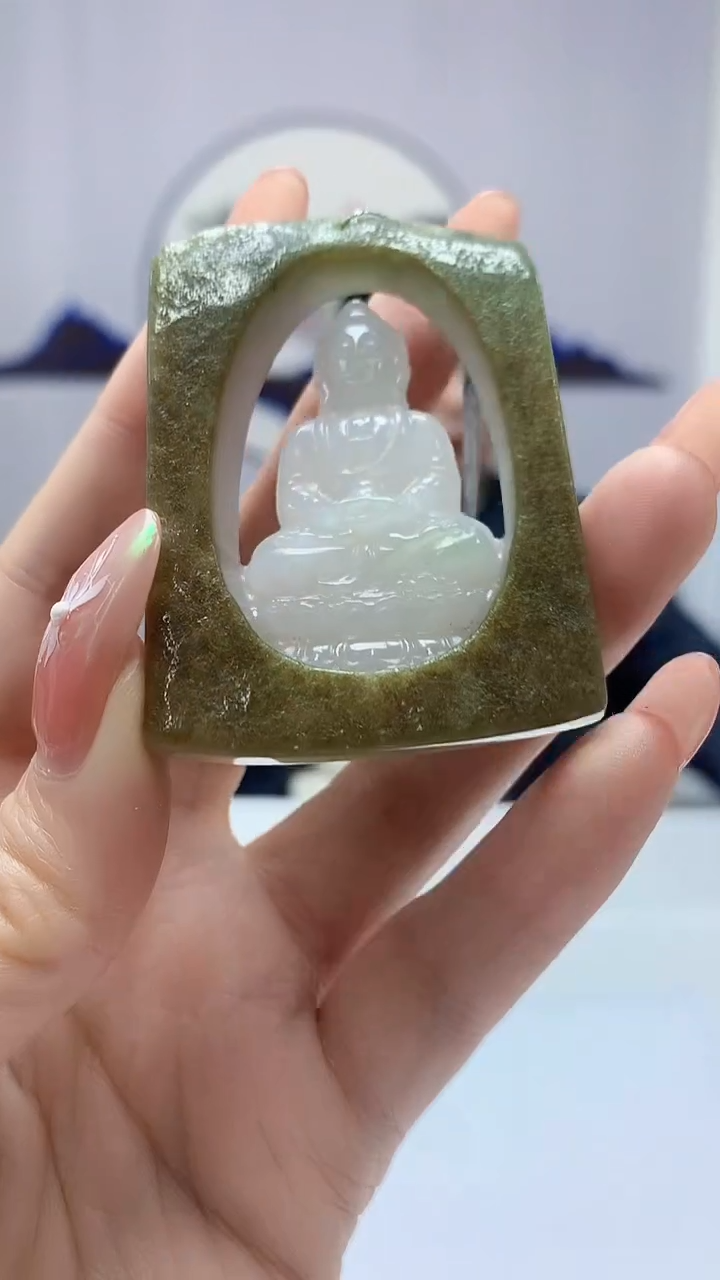 【闪购商品】定制翡翠未镶嵌5153DD-毛货挂件102