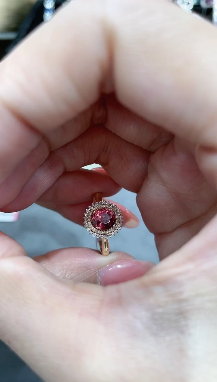 【闪购商品】碧玺戒指18K金镶嵌·1ct