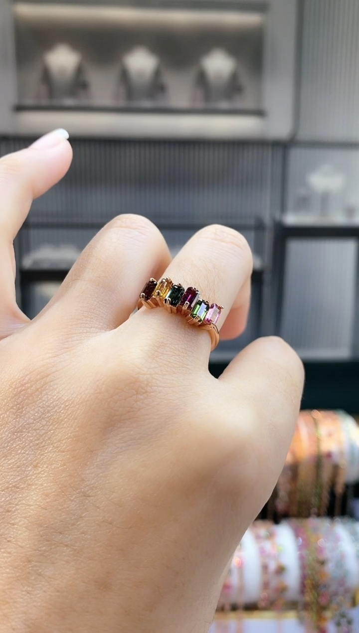 银S925镶嵌戒指碧玺66666666