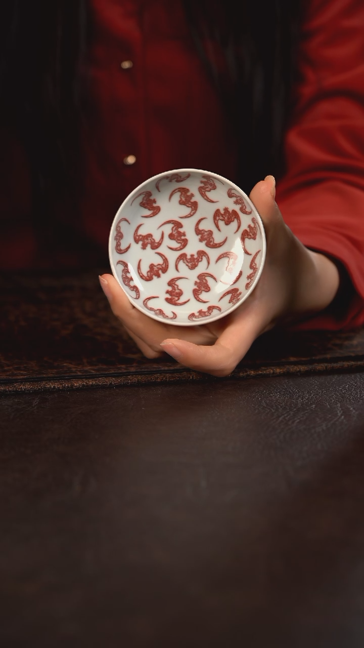 【闪购商品】杯贵红窑釉里红百福普洱杯