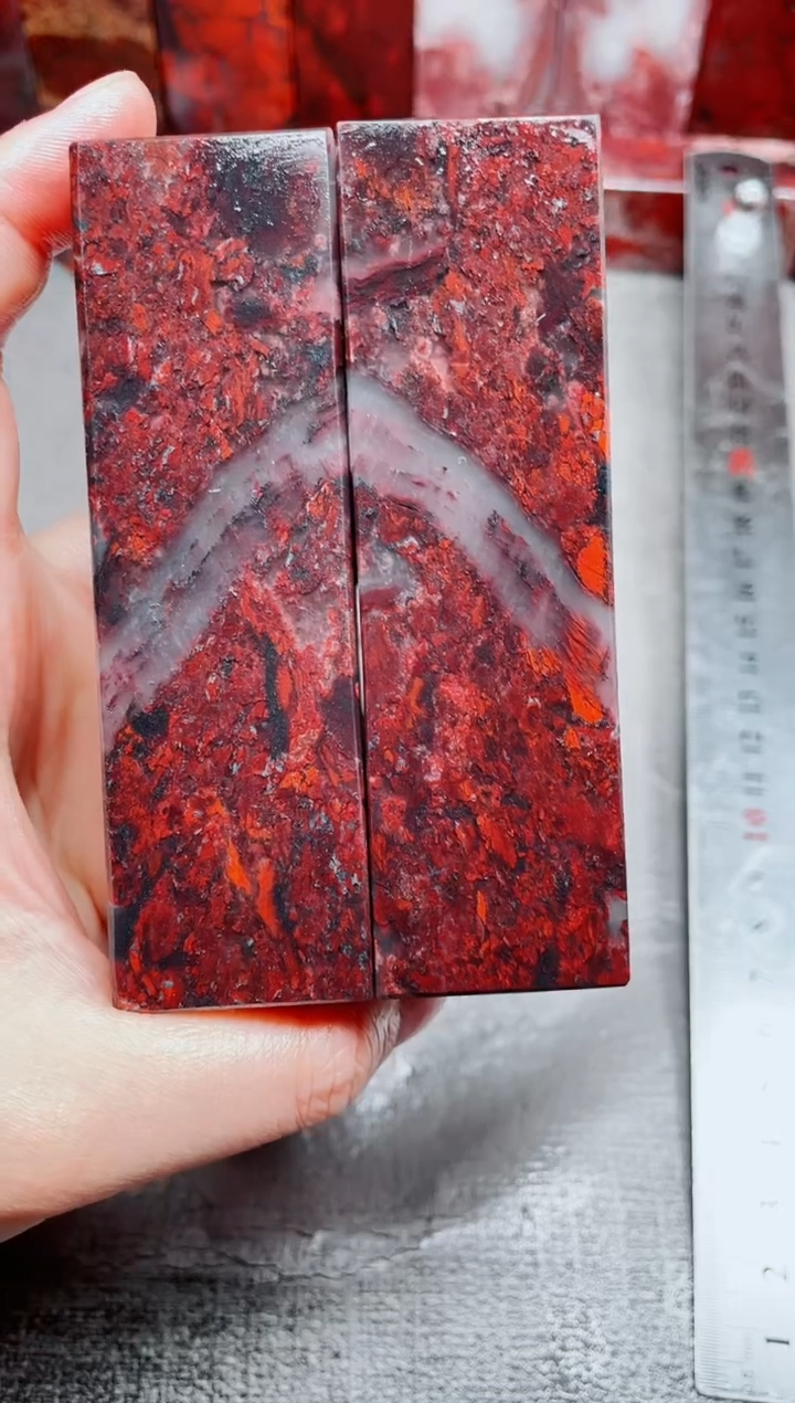 玉桂林鸡血玉素章3.0对章23