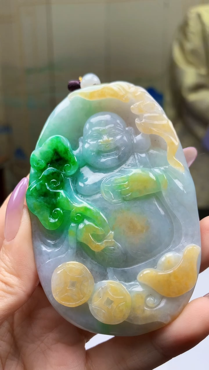 【闪购商品】定制翡翠未镶嵌 4902ty-毛货挂件85