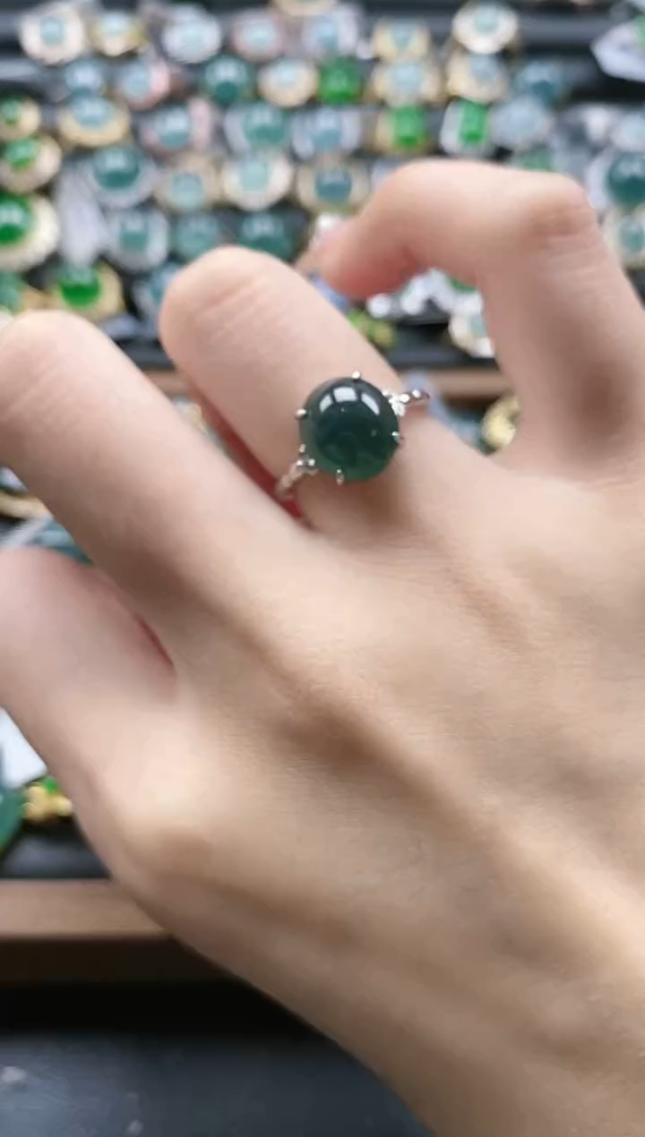 【闪购商品】翡翠戒指银S925镶嵌51511