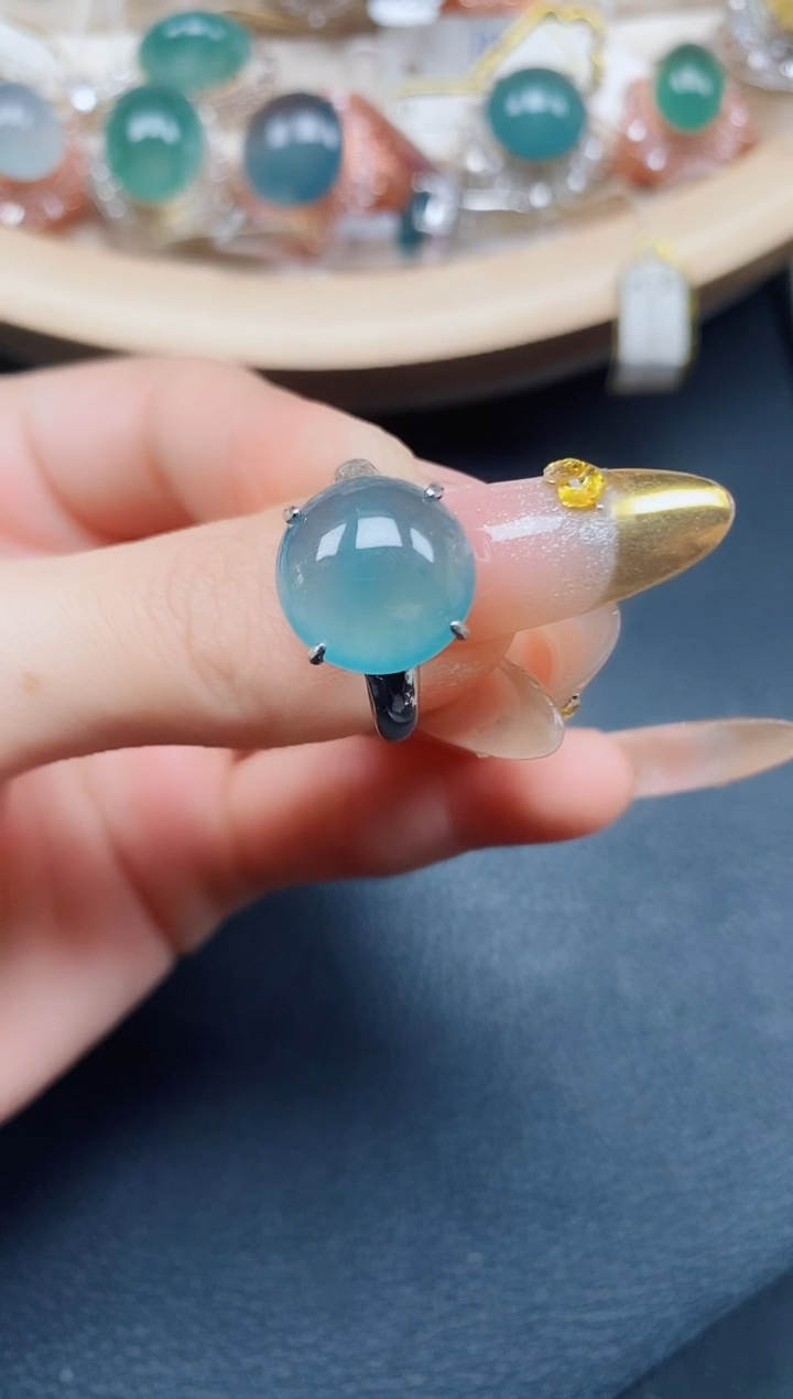 【闪购商品】翡翠戒指银S925镶嵌翡翠