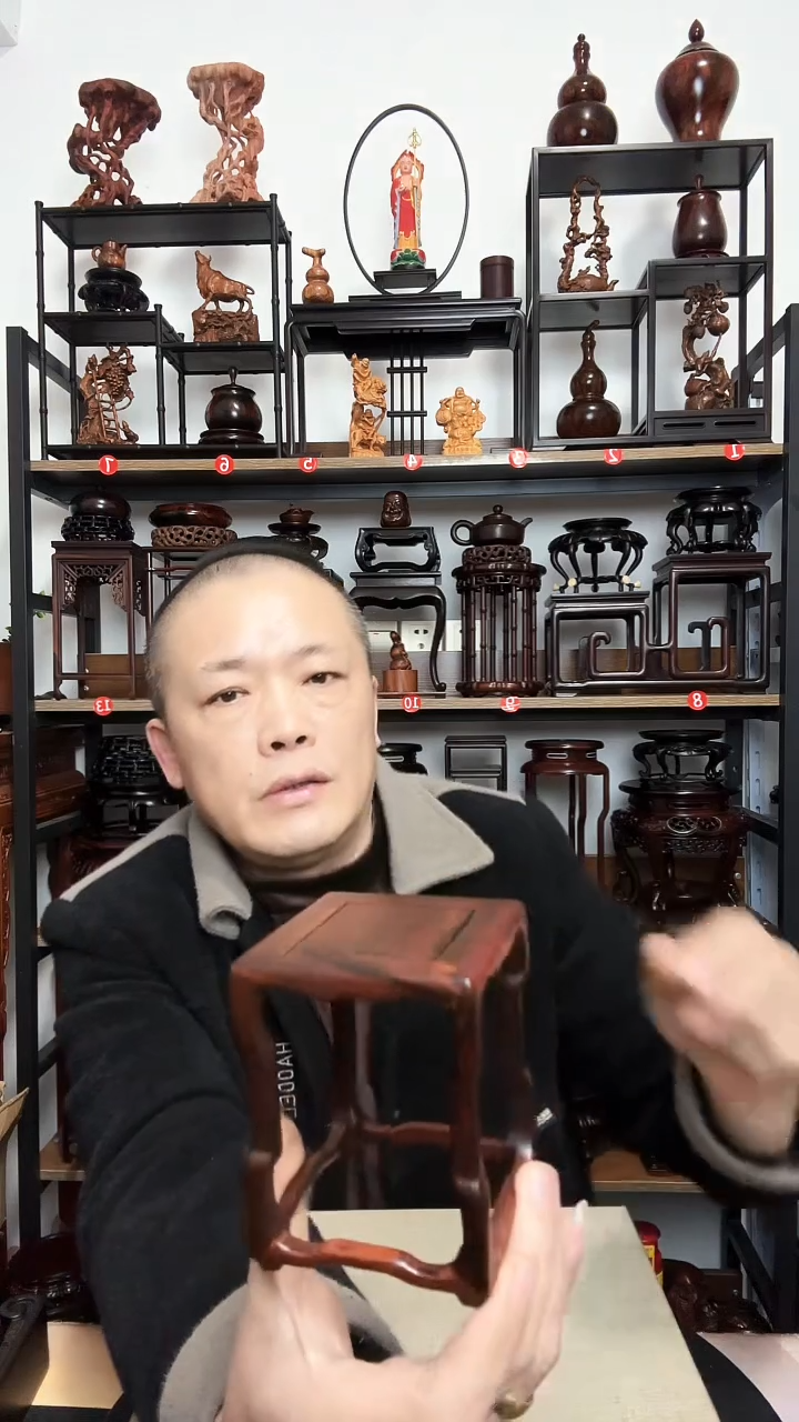 紫砂底座木8正方10高