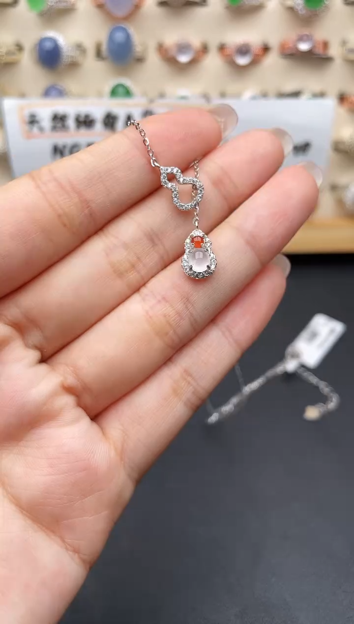 翡翠戒指银S925镶嵌一物一证一礼盒