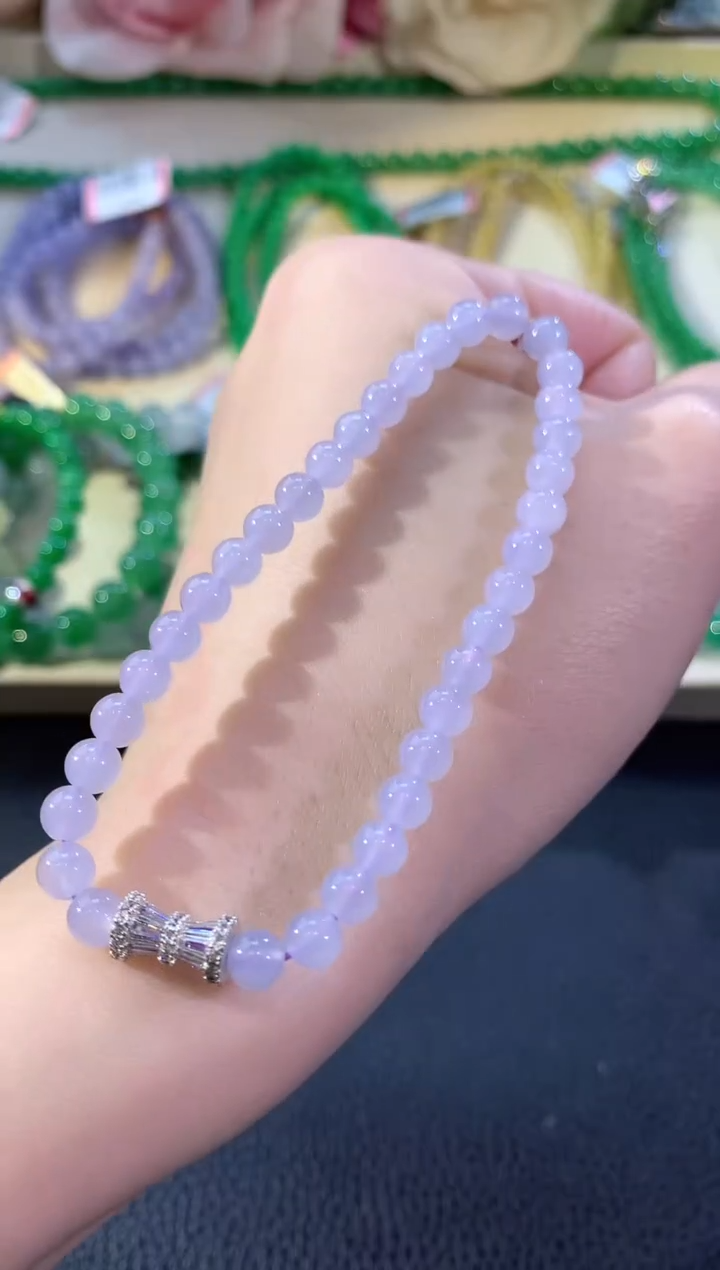 未镶嵌手串翡翠冬日珠宝E10紫货有色差