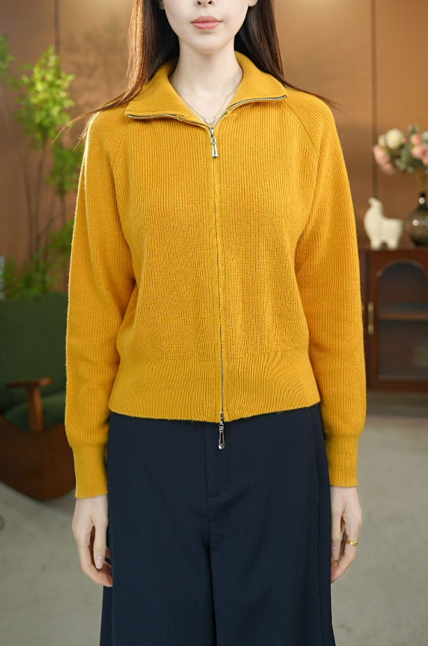 【秋冬新款】秋冬小衫打底百搭时尚高品质双拉链羊毛套头衫