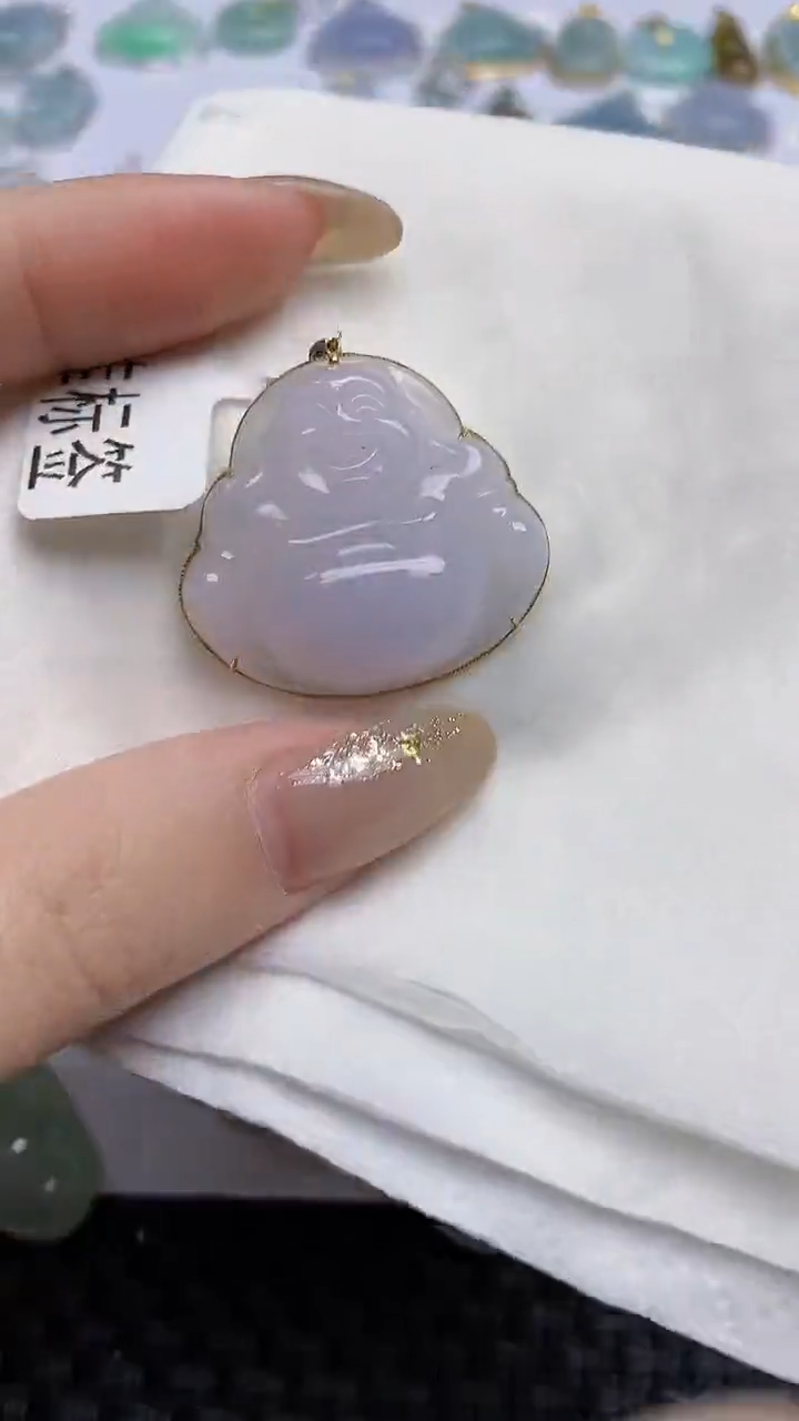 【闪购商品】翡翠颈饰18K金镶嵌天然翡翠A货