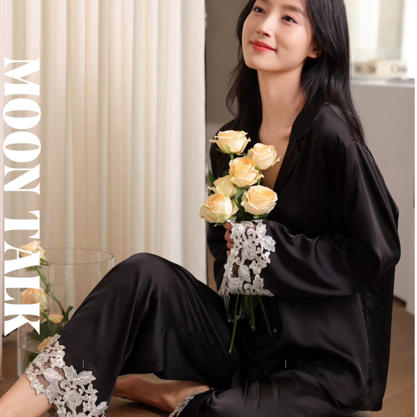 「MT」绸光曼妙 ·缎面高级感法式老钱风长袖气质蕾丝家居服睡衣套装