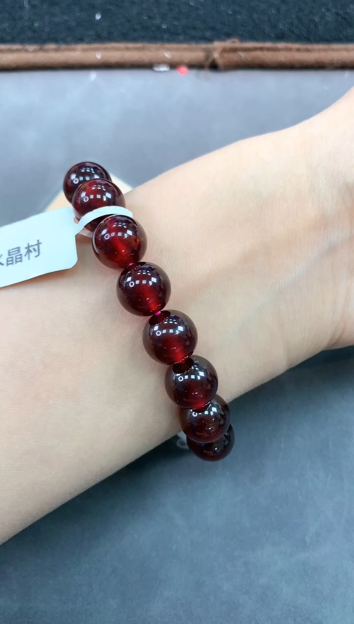 【闪购商品】石榴石手链未镶嵌61号橙红石榴石单圈11mm