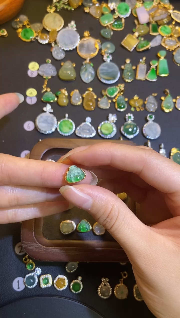 吊坠(不含链)银S925镶嵌翡翠1