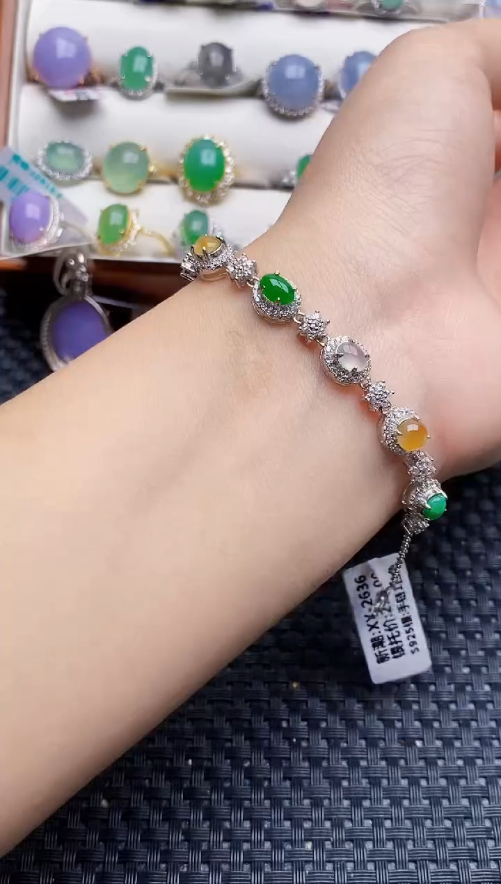 银S925镶嵌戒指翡翠5793