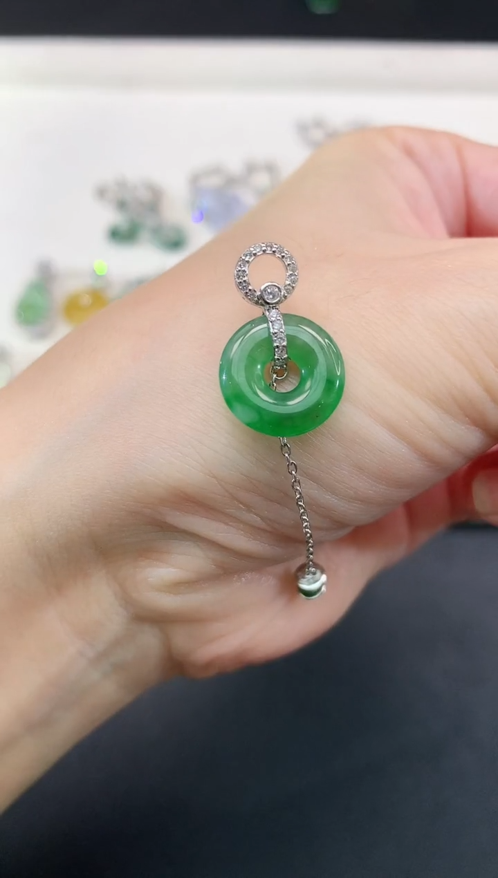 吊坠(不含链)银S925镶嵌翡翠111不退不换|980